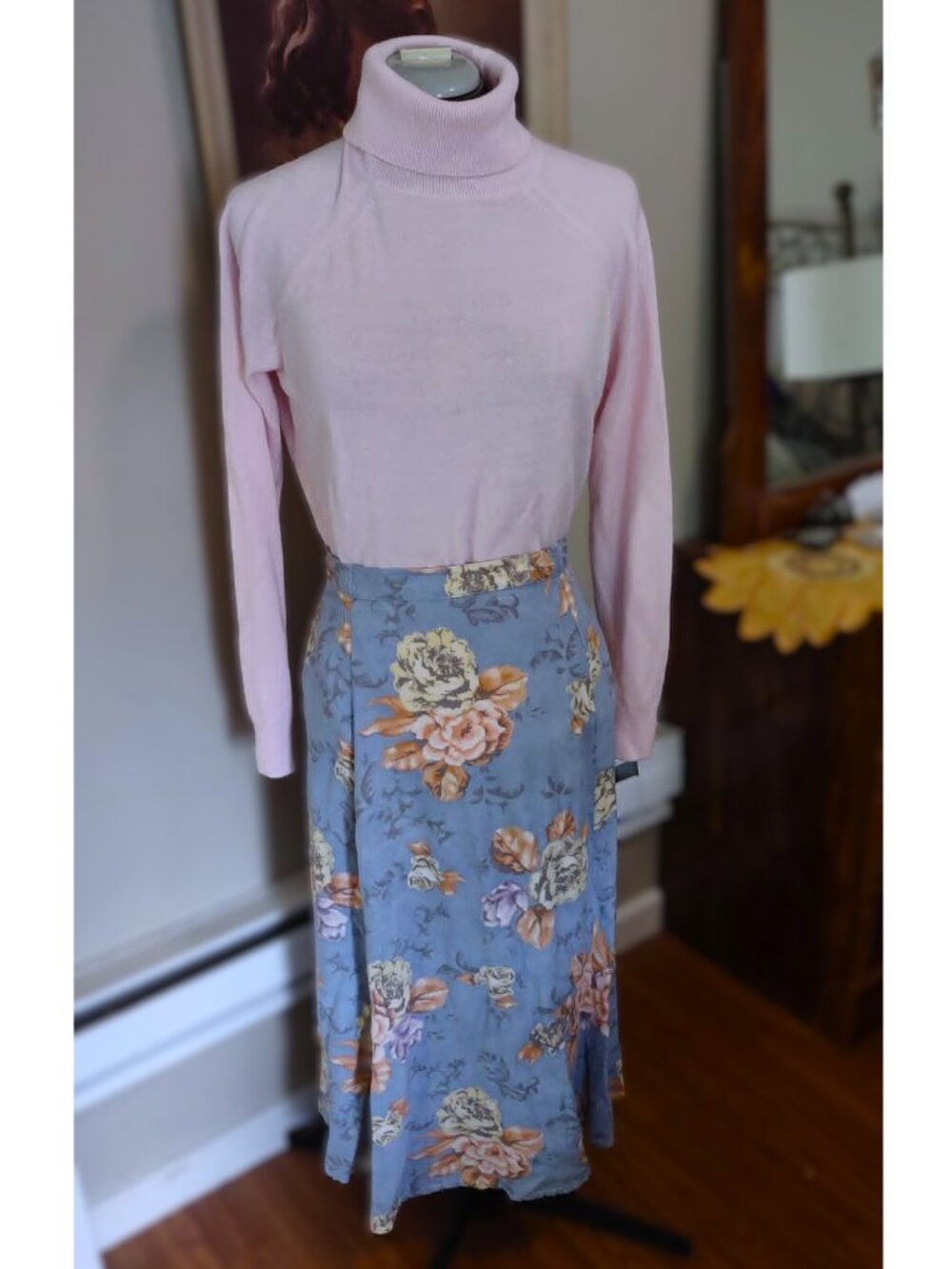 Blue Floral Skirt